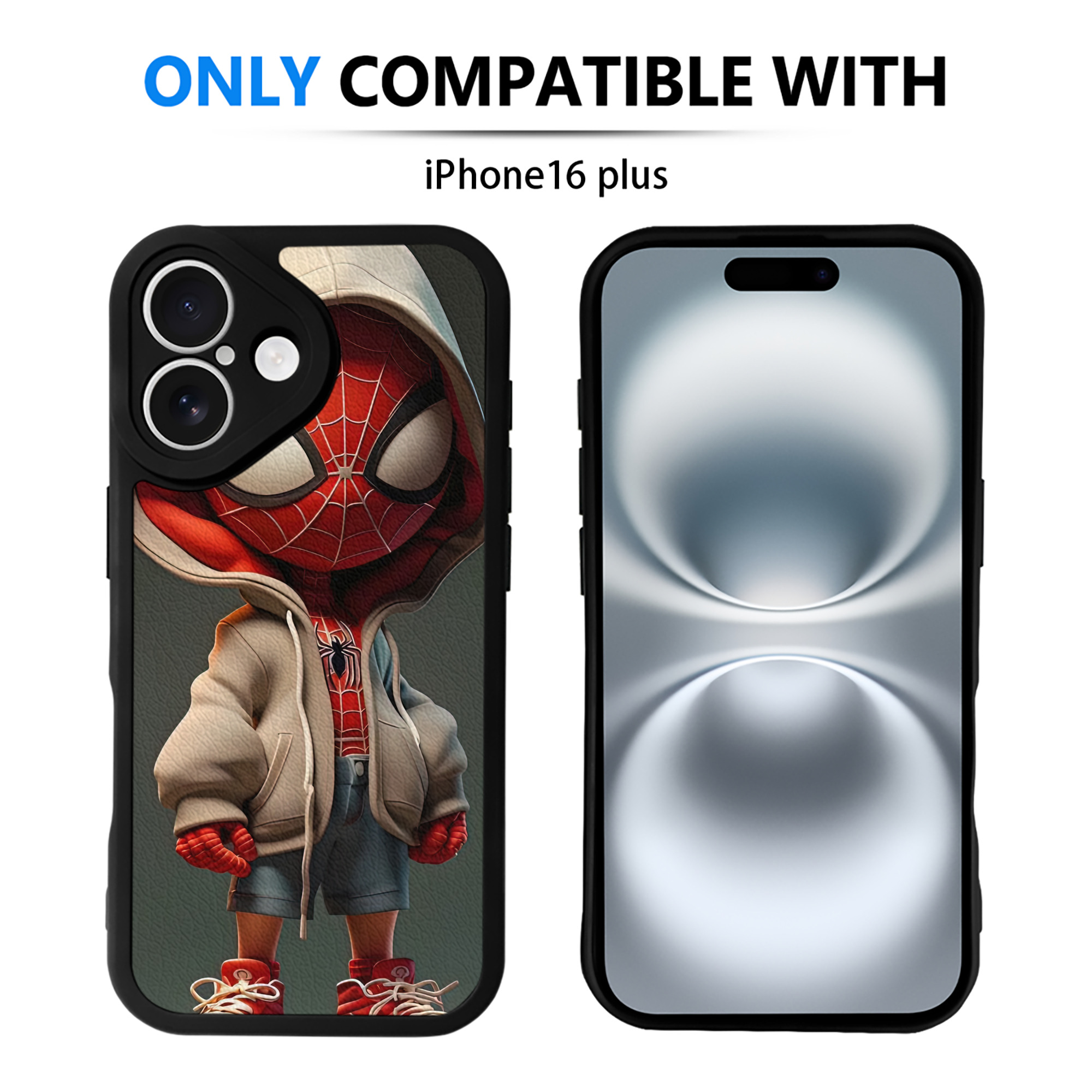 （画像用） Spider Man スパイダーマン 【iPhone 16シリーズ対応】シリコンスマホケース（レザー調） 材質：シリコン